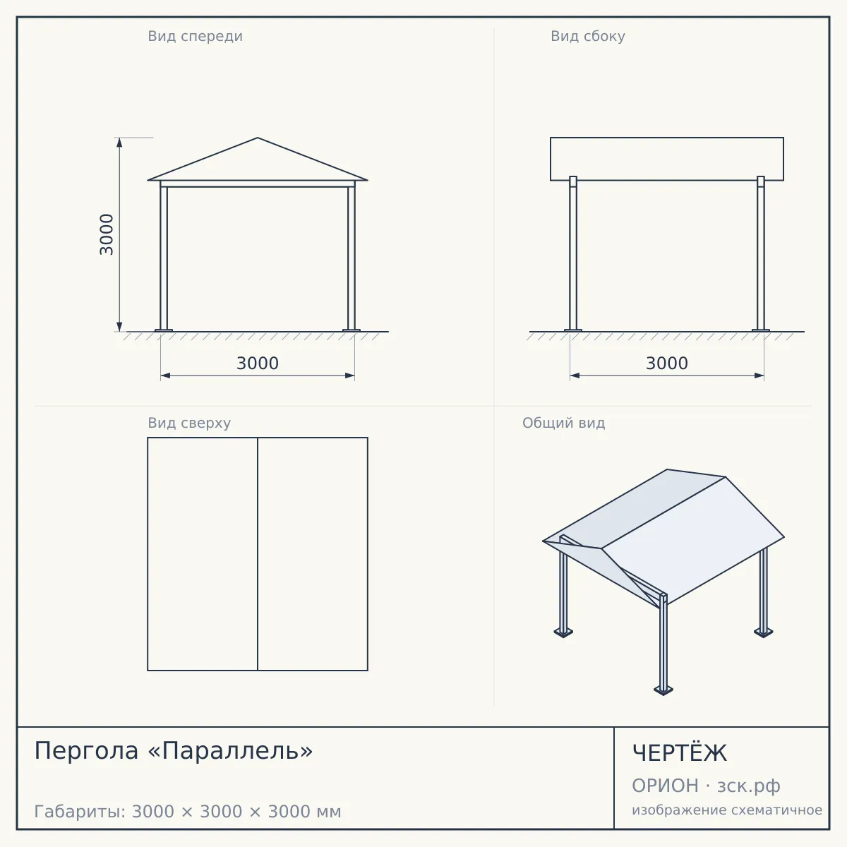 Пергола «Параллель» — чертёж